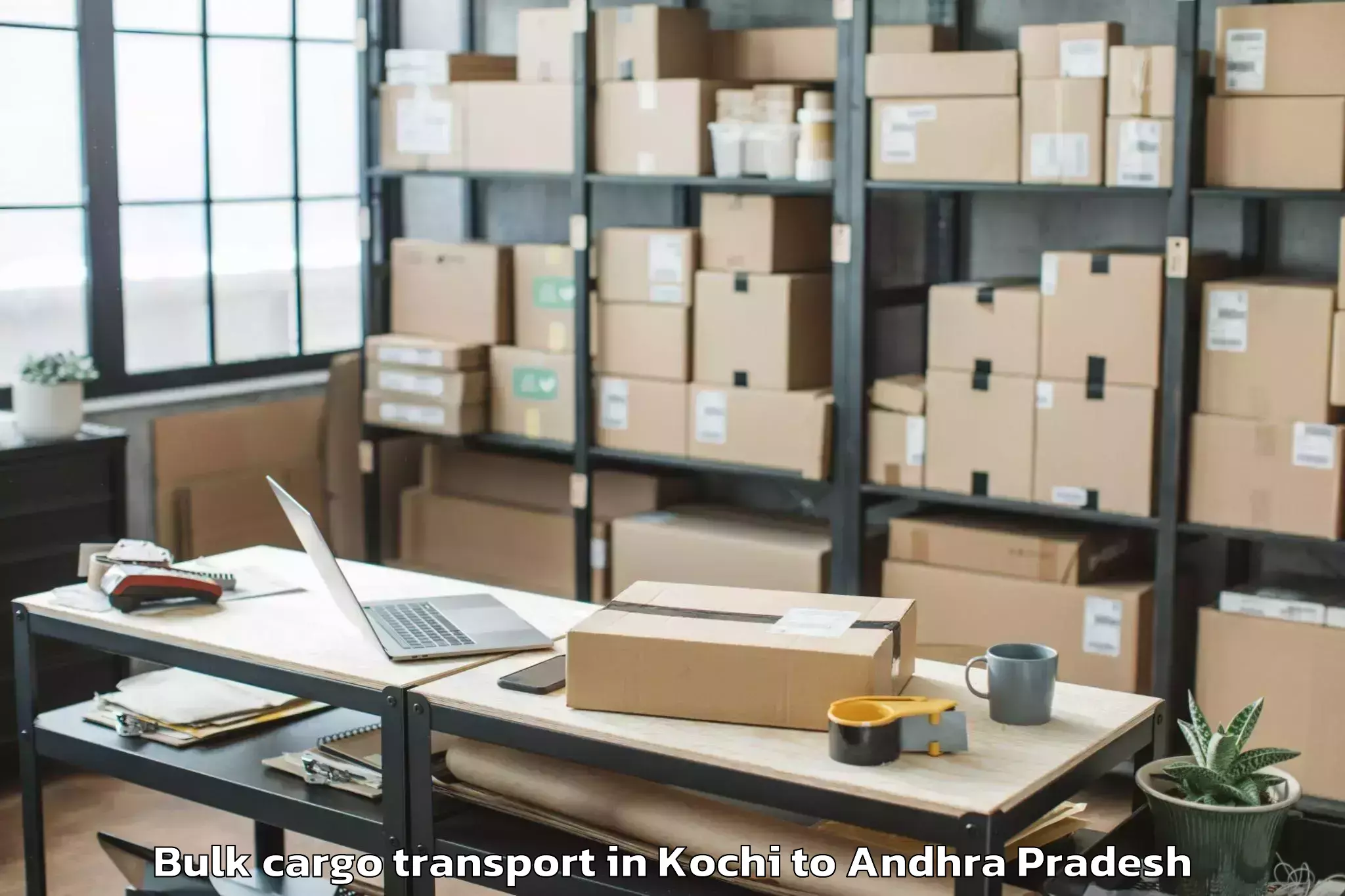 Trusted Kochi to Abhilashi University Guntur Bulk Cargo Transport